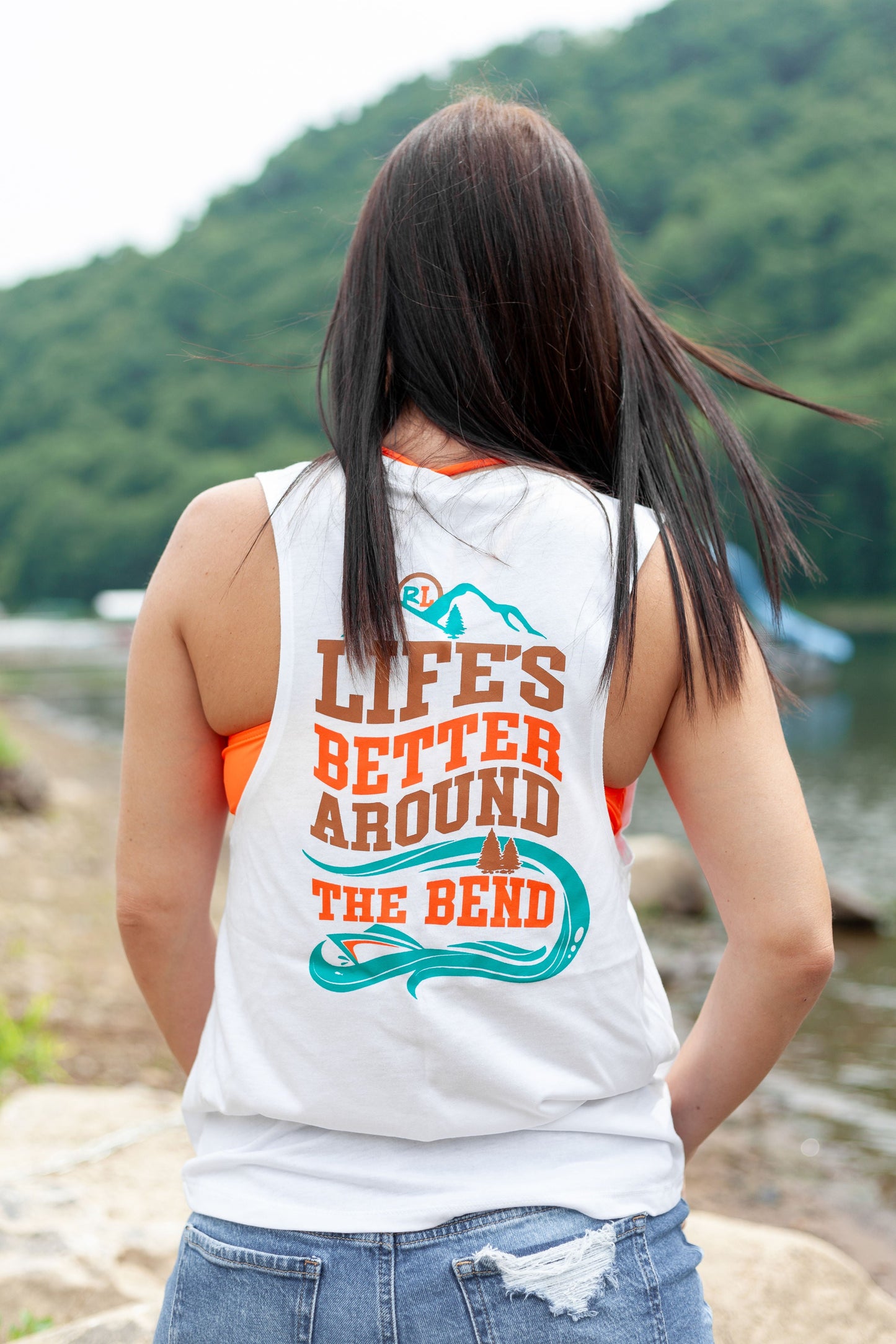 Life's Better Bend White Tank Top