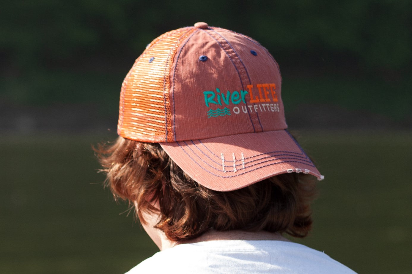 RLO Distressed Orange Mesh Ballcap