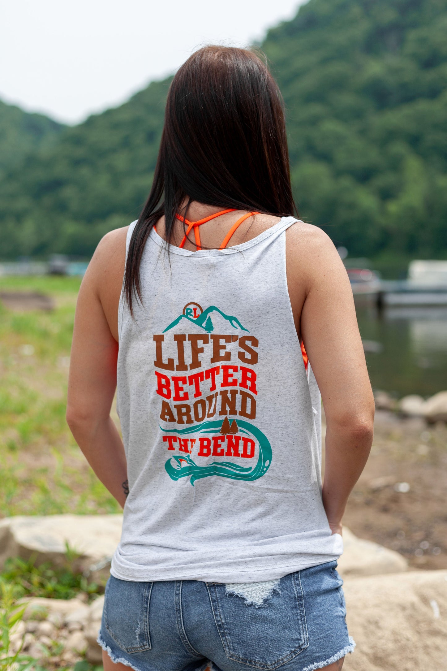 Life's Better Bend Gray Tank Top